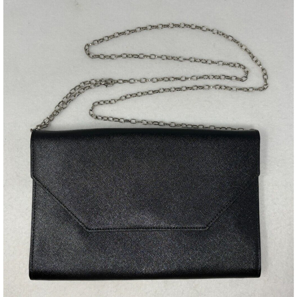 Halogen Black Leather Clutch or Shoulder Purse‎ Handbag Nordstrom Night Out
